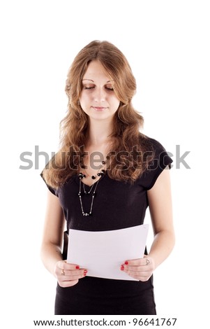 Business lady on a white background