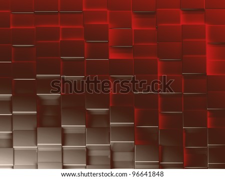 abstract image of cubes background in red and brown toned
