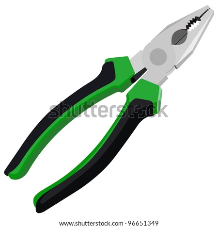 Instrument pliers on a white background,  illustration. Vector version also available in portfolio.