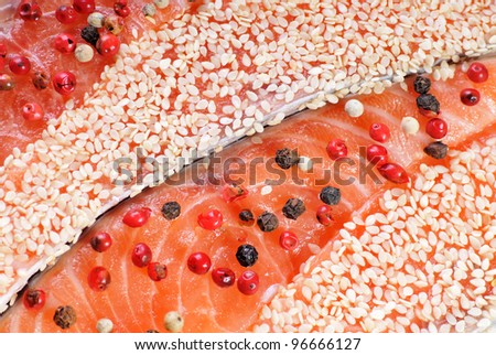 Stripes background with salmon