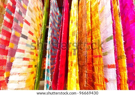 Vintage fabrics in Louangprabang