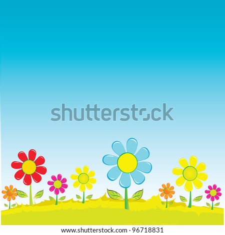 vector abstract floral background. Greeting card with flowers.
