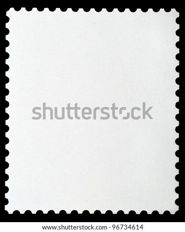 Blank Postage Stamp Framed by Black Border Royalty-Free Stock Photo #96734614