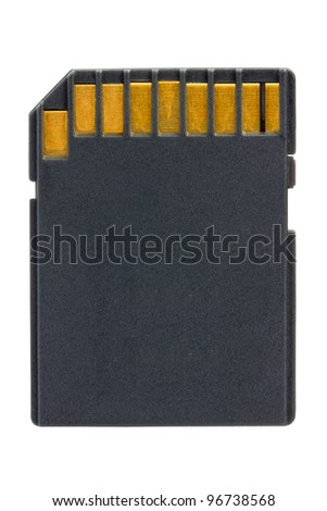 Black SD Memory Card. Isolated on white background.