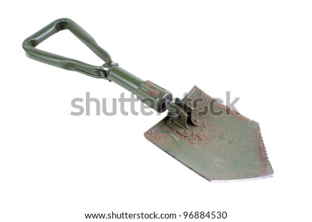 Compact army spade, isolate on white background