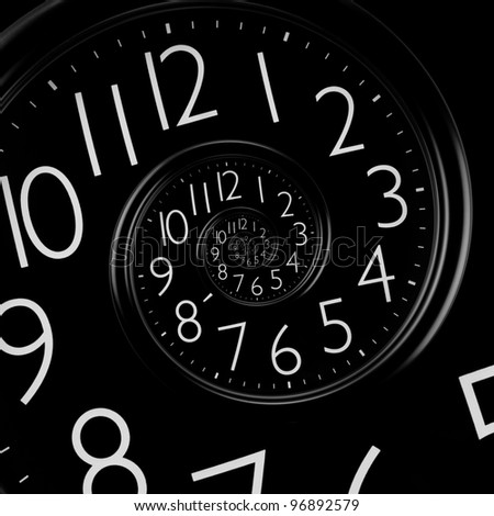  infinity time spiral clock Royalty-Free Stock Photo #96892579