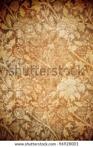 grunge floral background with space for text or image Royalty-Free Stock Photo #96928001