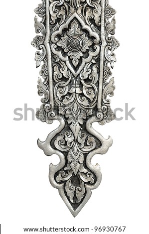 Decorative Art of Lanna Thai. Engraving of the silver value.