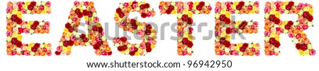 EASTER, roses flower letter. flower alphabet