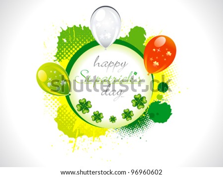 abstract st patrick background with balloon vector illustration