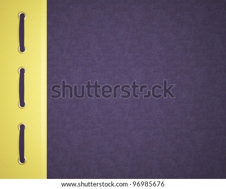 Violet and yellow cover for an photo album. Beautiful background for scrapbooking.