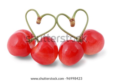 I love cherries on white. Clipping path included.