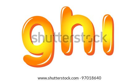 Alphabet letters in sun colors
