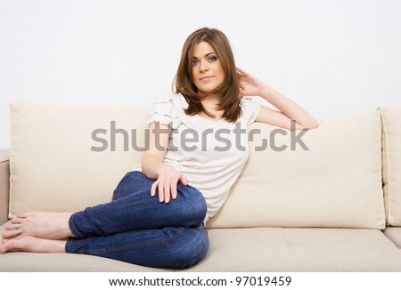 woman relaxing at home.