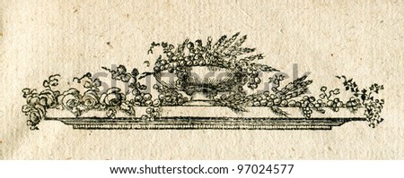 Floral decoratif pattern - old illustration by unknown artist from Wiadomosc o Kleynocie Szlacheckim, author E.A.Kuropatnicki, editor Mickal Groll, Warsaw, 1789