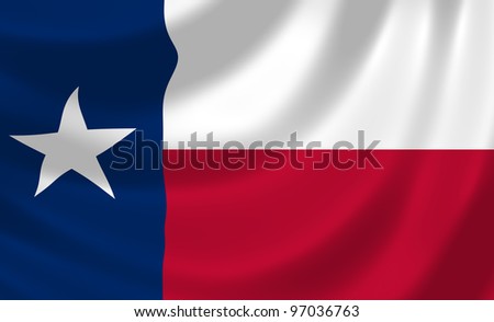 Flag of Texas waving in the wind detail