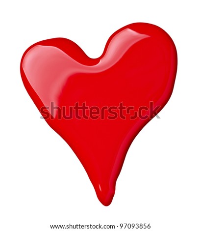 close up of nail polish heart shapes on white background