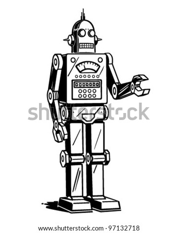 Robot Man - Retro Clipart Illustration
