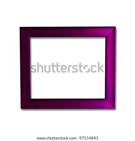 Pink wooden frame on wall