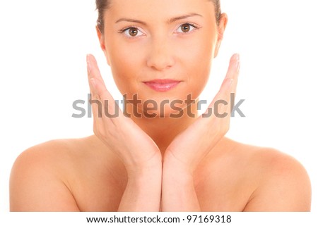 A picture of a young beautiful woman having stone massage in exotic spa center