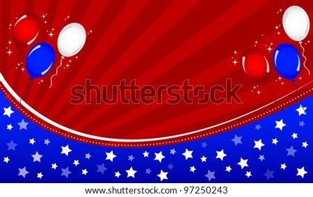 Fourth of july banner with balloons