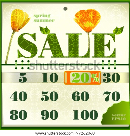 Calendar of discounts on the purchase, sale, spring and summer designs