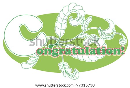 Text element and floral design for a generic greeting card