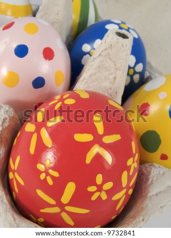 Real hand painted Easter eggs in box