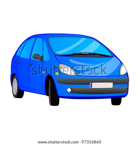 Vector illustration of blue car