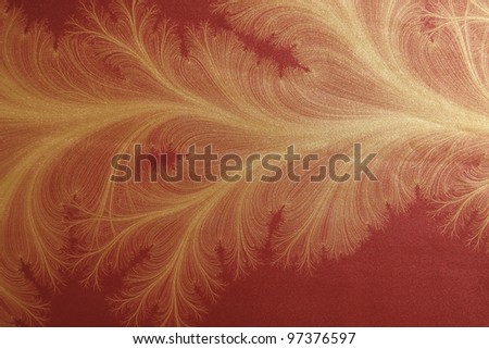 Abstract background with fantasy in red and gold