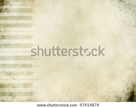 Music background with piano keys in grunge style. Music concept.