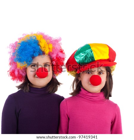 closeup image of the cute little clowns