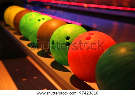 Colorful disco bowling balls
