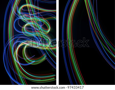 Set of beautiful abstract light painting backgrounds.