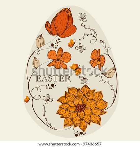 Abstract floral ester egg