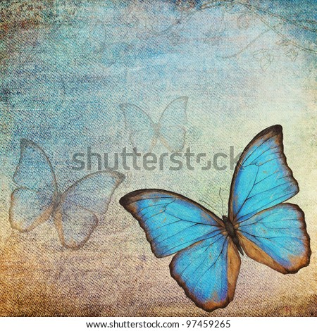 vintage background with butterfly