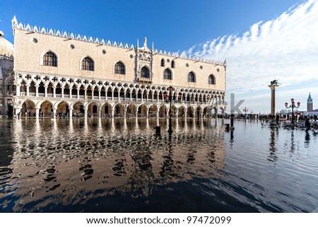 Piazza San Marco with Campanile and Doge Palace. Venice, Italy Royalty-Free Stock Photo #97472099