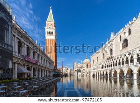 Piazza San Marco with Campanile and Doge Palace. Venice, Italy Royalty-Free Stock Photo #97472105