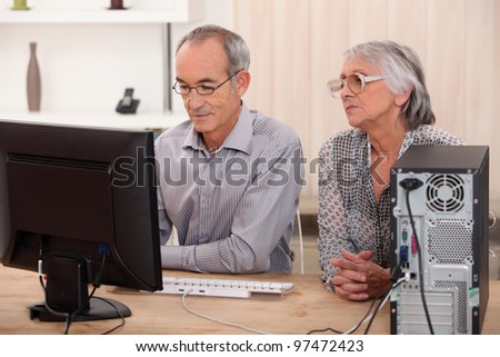 senior couple at home