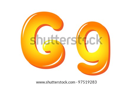 Alphabet letters in sun colors G