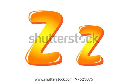 Alphabet letters in sun colors Z