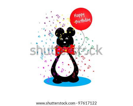 Bear With Balloon - Birthday