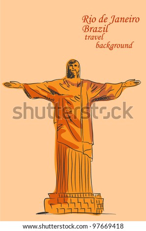 Statue Of Jesus Christ In Rio De Janeiro Royalty Free Stock Vector Avopix Com