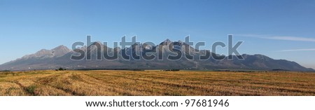 Slovakia beauty, panorama of High Tatras mountain