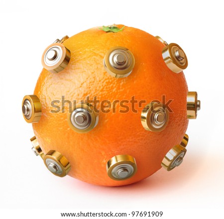 Detail of healthy energy orange isolated on white background
