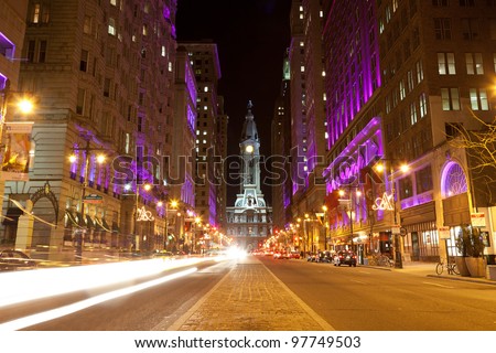 Philadelphia streets  by night