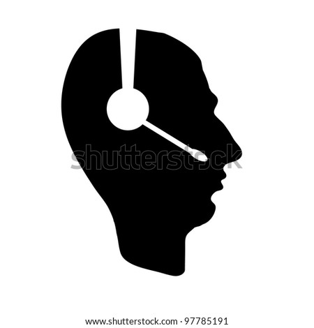 profile of people with headphones. business icon