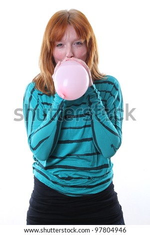 Beautiful woman with a balloon