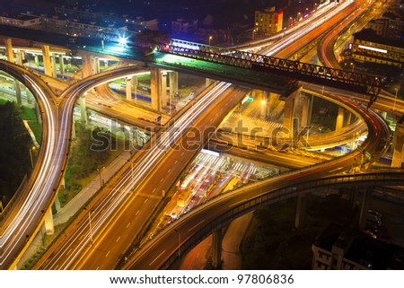 highway in city at night