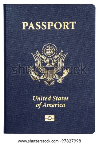 us passport isolated on white background Royalty-Free Stock Photo #97827998